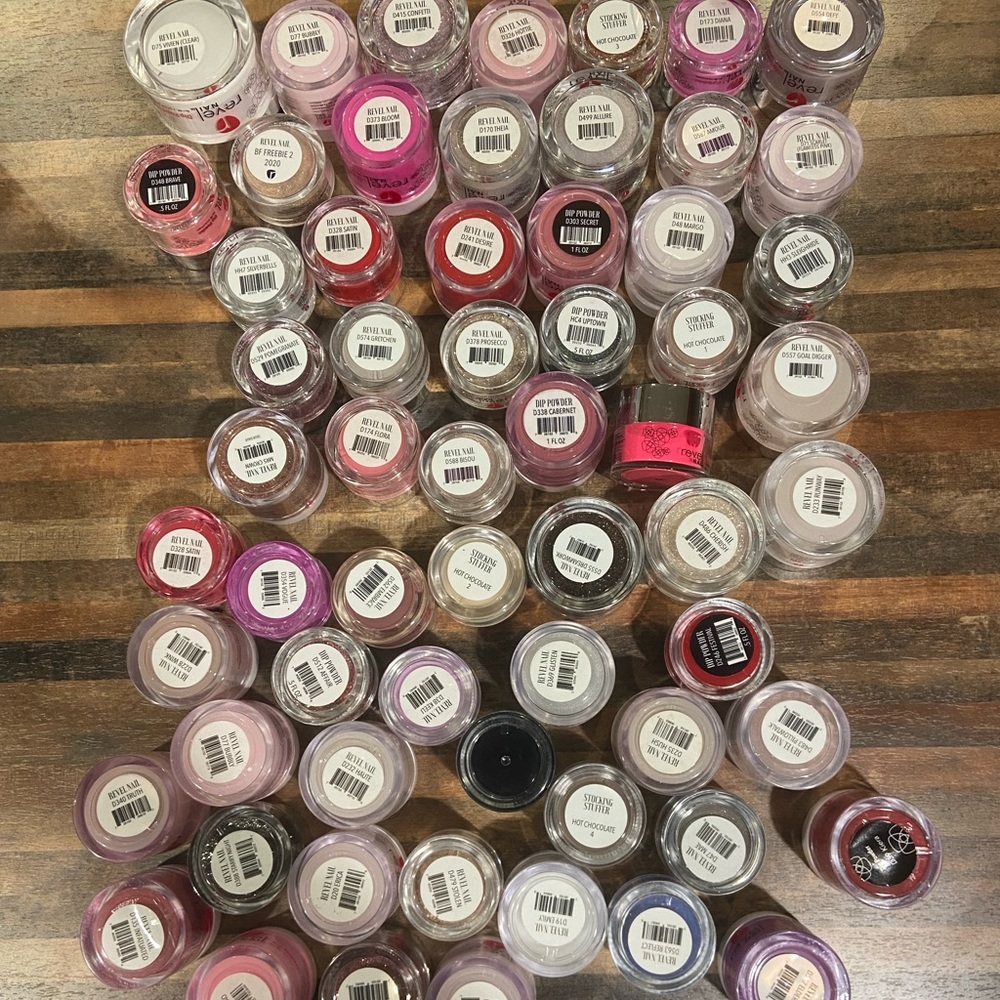 Lot of 60 plus Revel nail dip powder